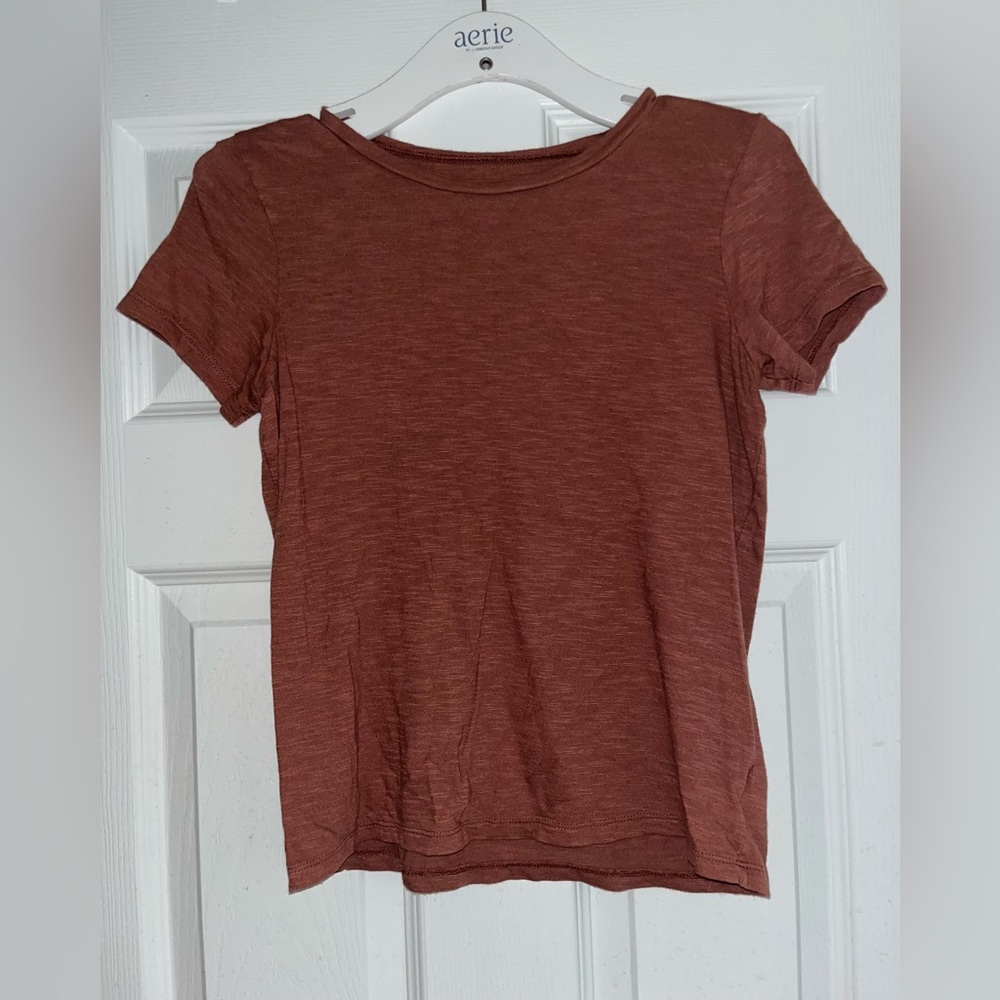 American Eagle Outfitters - Rust Brown Fitted Short Sleeve Tee